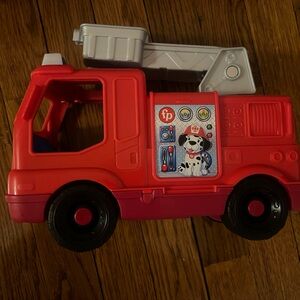 Fisher-Price Red and Gray Plastic Fire Truck Toy